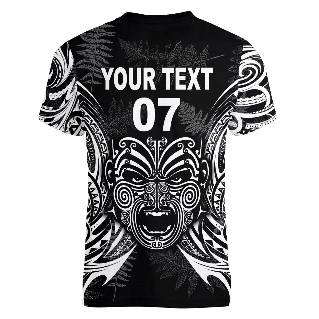 New Zealand Rugby Women V Neck T Shirt 2023 World Cup Aotearoa Create History LT7 - Polynesian Pride