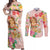 Aloha Hawaii Couples Matching Off Shoulder Maxi Dress and Long Sleeve Button Shirt Kawaii Mele Kalikimaka - Pastel Fever