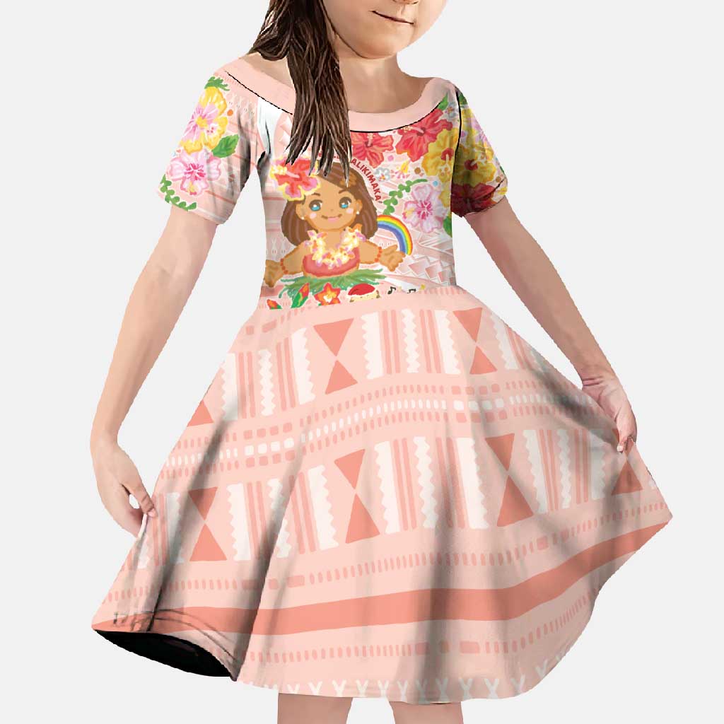 Aloha Hawaii Family Matching Off Shoulder Maxi Dress and Hawaiian Shirt Kawaii Mele Kalikimaka - Pastel Fever