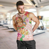 Aloha Hawaii Men Tank Top Kawaii Mele Kalikimaka - Pastel Fever LT7 Peach - Polynesian Pride