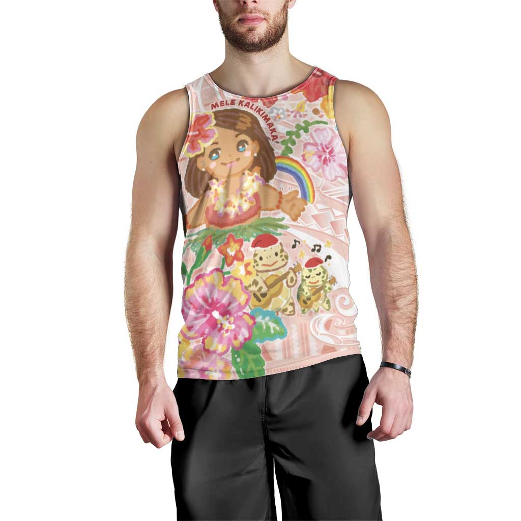 Aloha Hawaii Men Tank Top Kawaii Mele Kalikimaka - Pastel Fever LT7 - Polynesian Pride