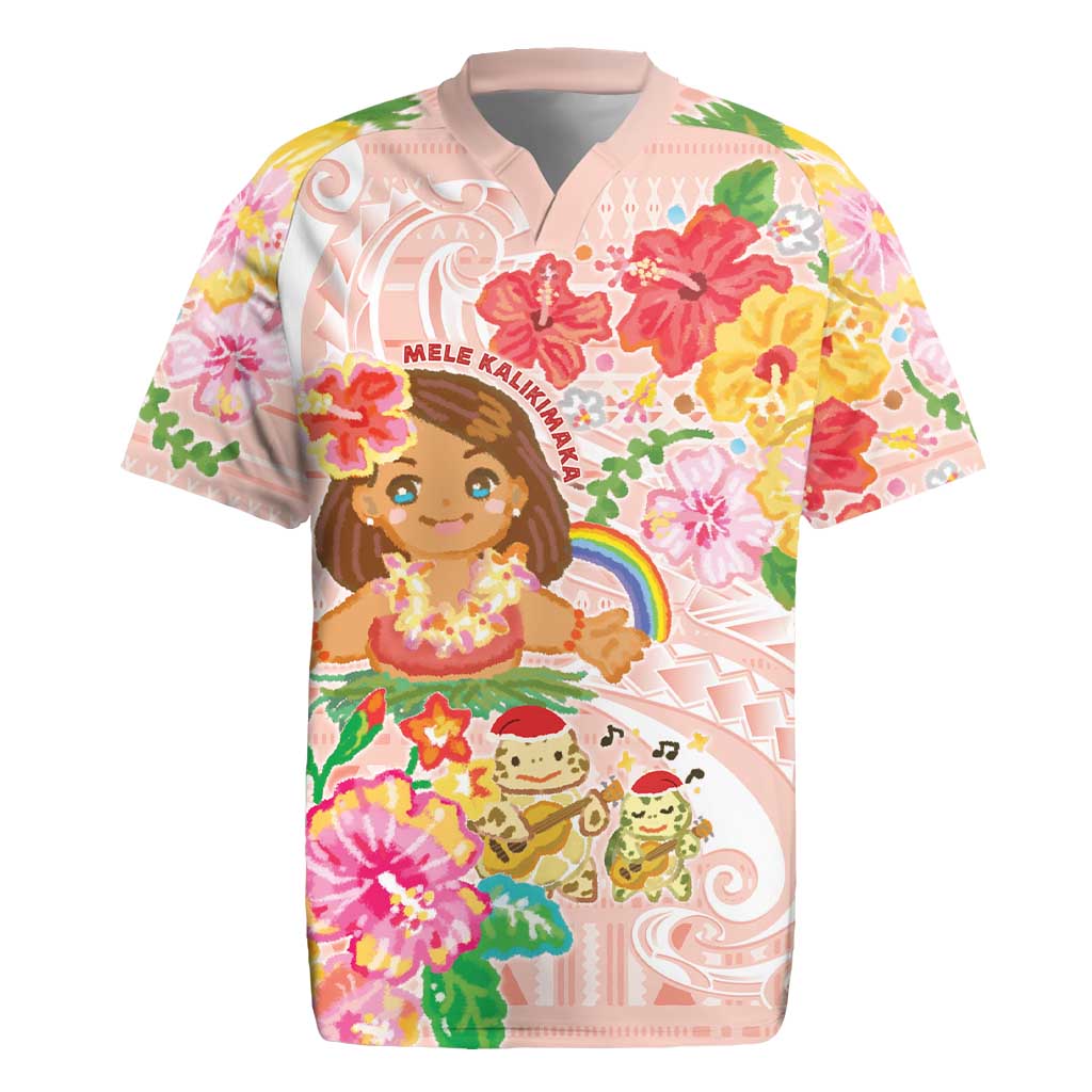Aloha Hawaii Rugby Jersey Kawaii Mele Kalikimaka - Pastel Fever