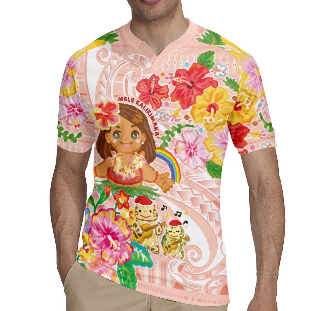 Aloha Hawaii Rugby Jersey Kawaii Mele Kalikimaka - Pastel Fever