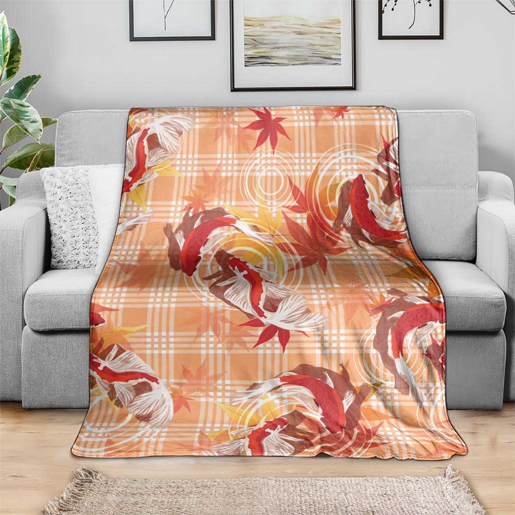 Orange Palaka Hawaii Aloha Blanket Koi Pond Mix Japanese Maple - Polynesian Pride