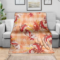 Orange Palaka Hawaii Aloha Blanket Koi Pond Mix Japanese Maple - Polynesian Pride
