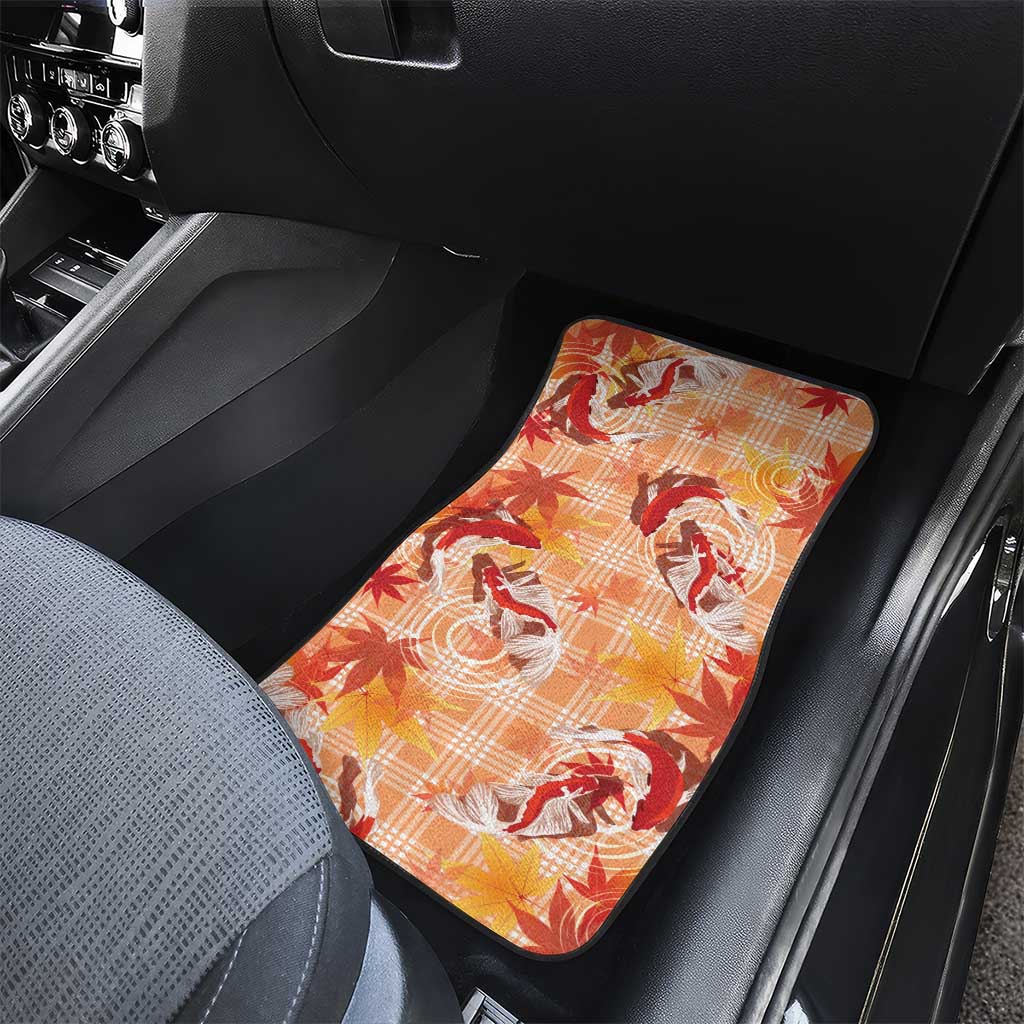 Orange Palaka Hawaii Aloha Car Mats Koi Pond Mix Japanese Maple - Polynesian Pride