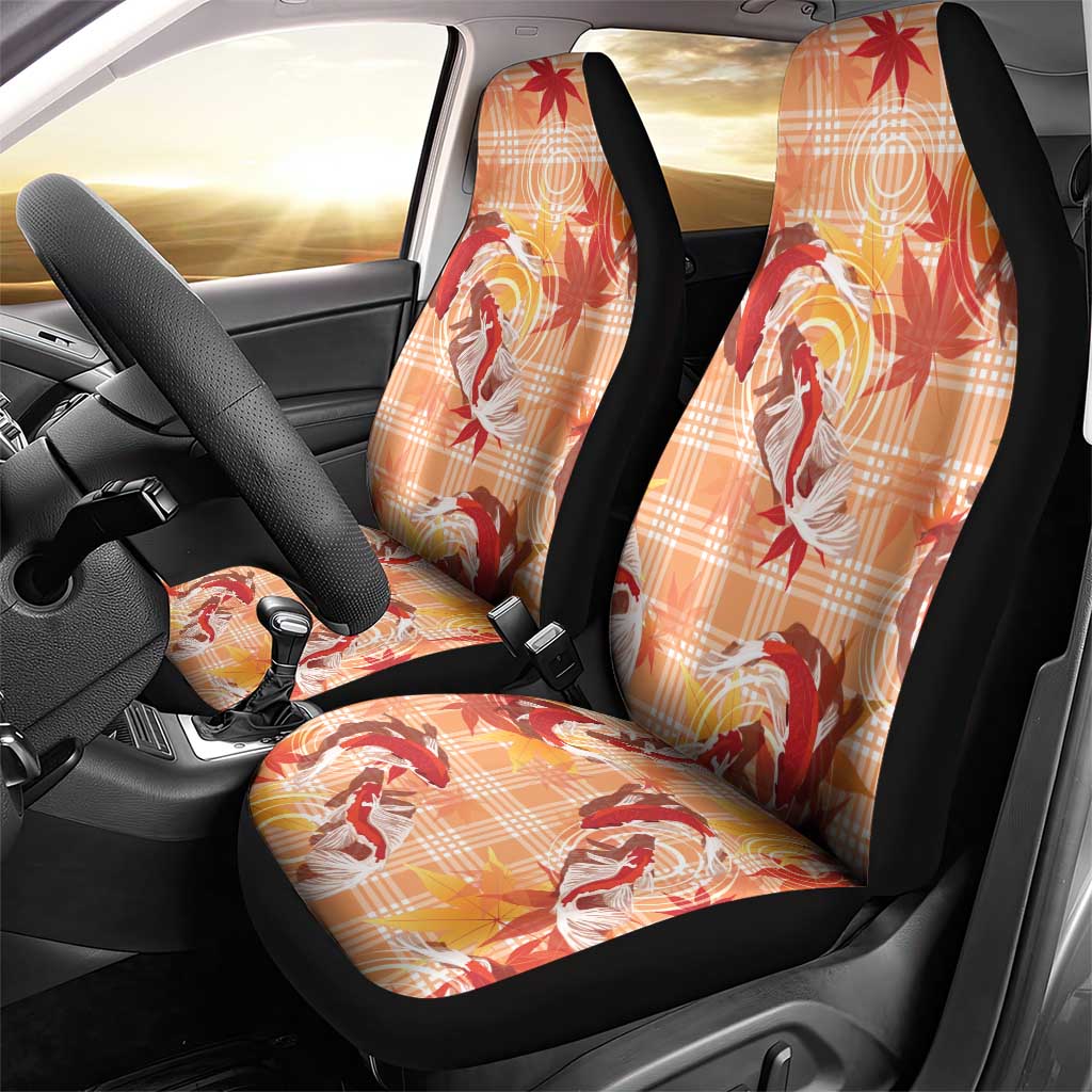 Orange Palaka Hawaii Aloha Car Seat Cover Koi Pond Mix Japanese Maple - Polynesian Pride
