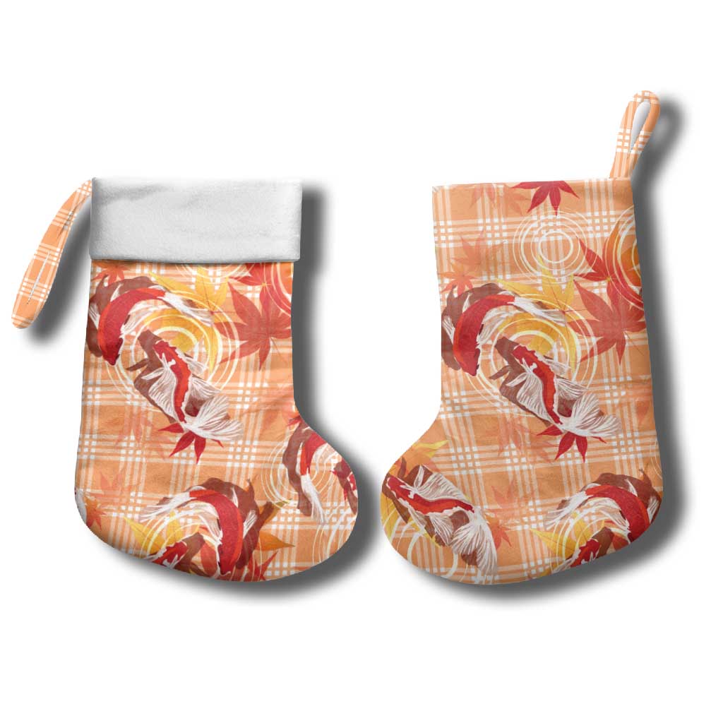 Orange Palaka Hawaii Aloha Christmas Stocking Koi Pond Mix Japanese Maple - Polynesian Pride