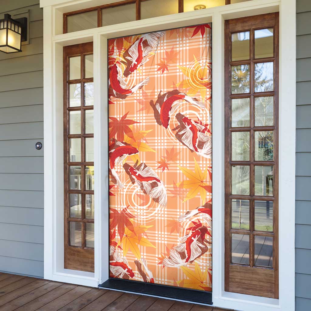 Orange Palaka Hawaii Aloha Door Cover Koi Pond Mix Japanese Maple - Polynesian Pride