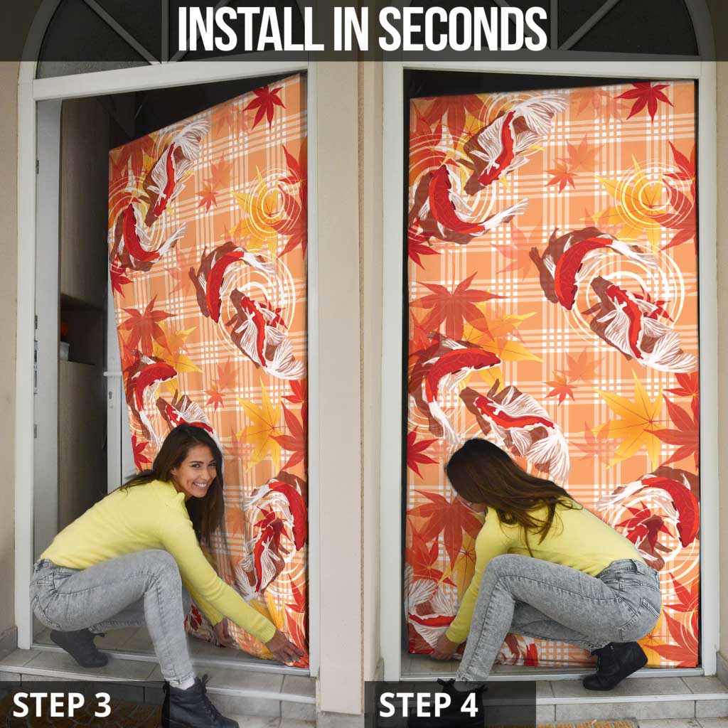 Orange Palaka Hawaii Aloha Door Cover Koi Pond Mix Japanese Maple - Polynesian Pride