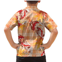 Orange Palaka Hawaii Aloha Family Matching Mermaid Dress and Hawaiian Shirt Koi Pond Mix Japanese Maple - Polynesian Pride