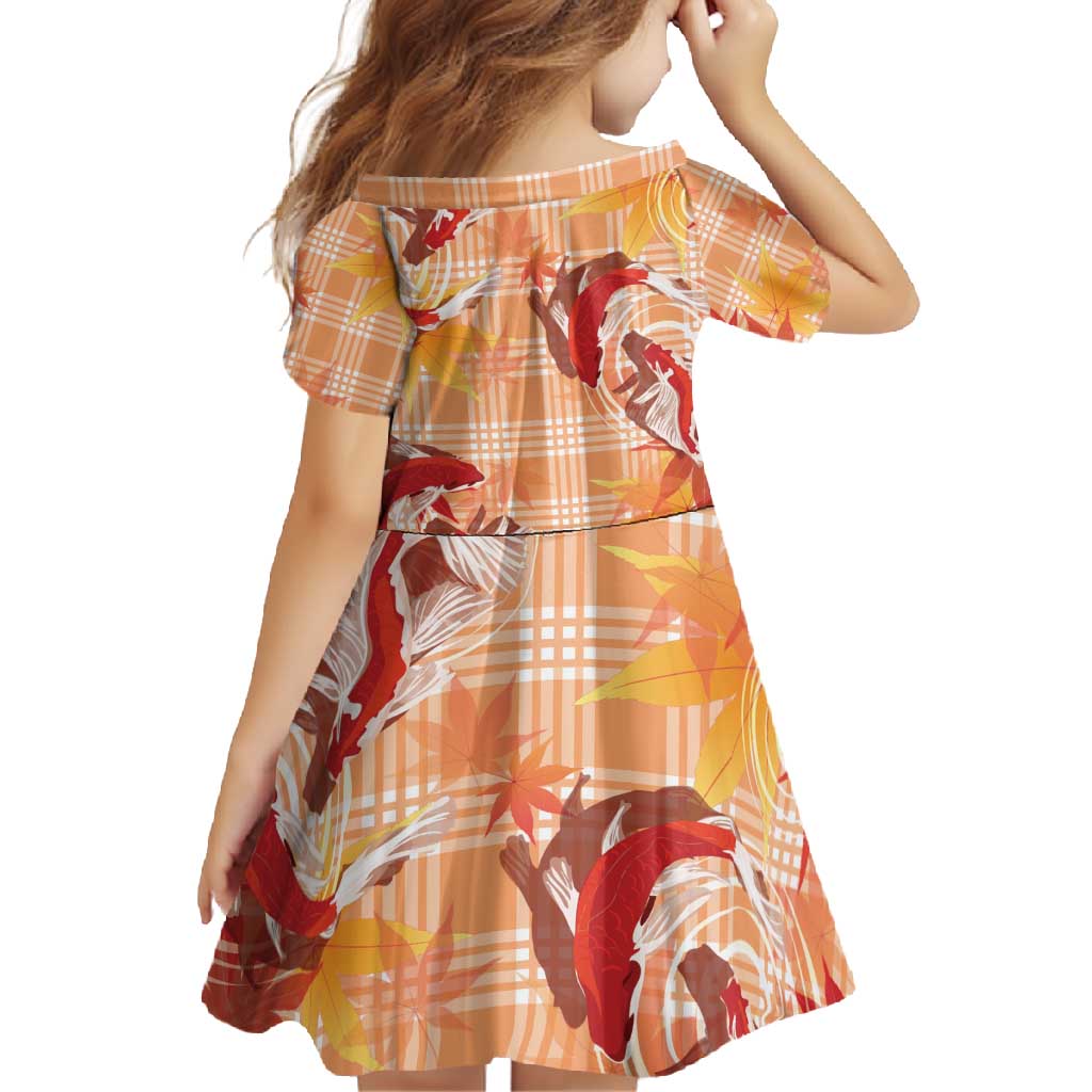 Orange Palaka Hawaii Aloha Family Matching Mermaid Dress and Hawaiian Shirt Koi Pond Mix Japanese Maple - Polynesian Pride