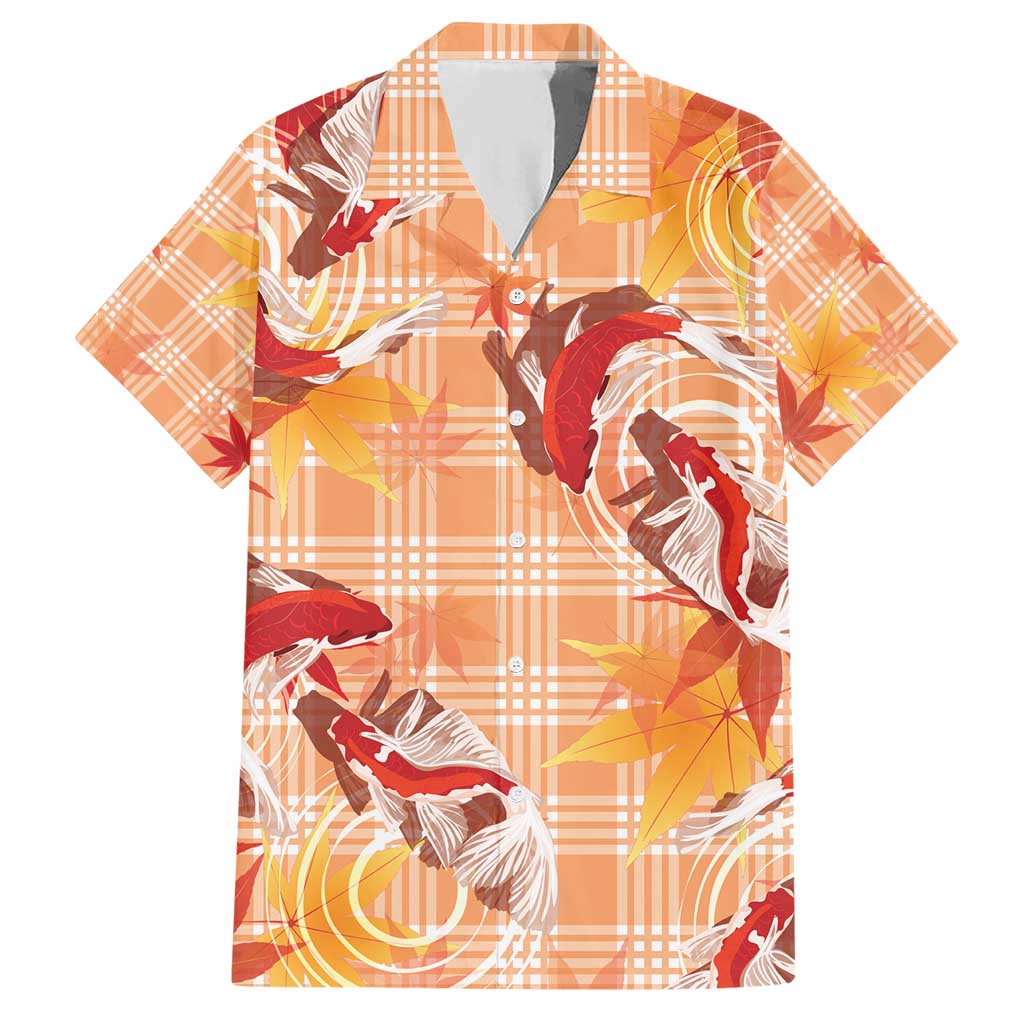 Orange Palaka Hawaii Aloha Hawaiian Shirt Koi Pond Mix Japanese Maple - Polynesian Pride