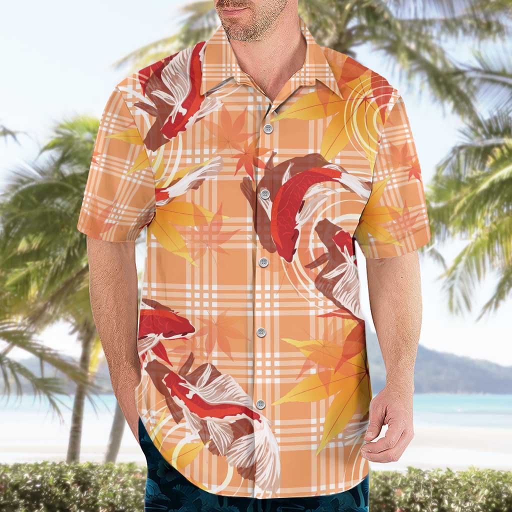 Orange Palaka Hawaii Aloha Hawaiian Shirt Koi Pond Mix Japanese Maple - Polynesian Pride