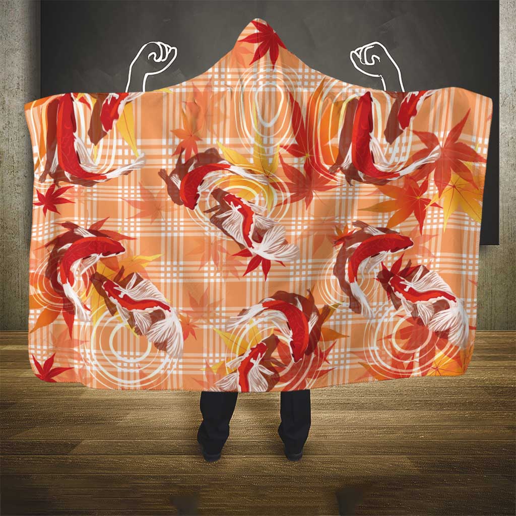 Orange Palaka Hawaii Aloha Hooded Blanket Koi Pond Mix Japanese Maple - Polynesian Pride