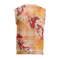 Orange Palaka Hawaii Aloha Christmas Knitted V-Neck Vest Koi Pond Mix Japanese Maple - Polynesian Pride