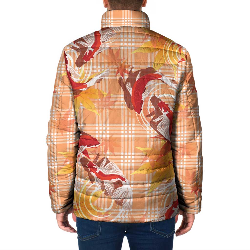 Orange Palaka Hawaii Aloha Padded Jacket Koi Pond Mix Japanese Maple - Polynesian Pride