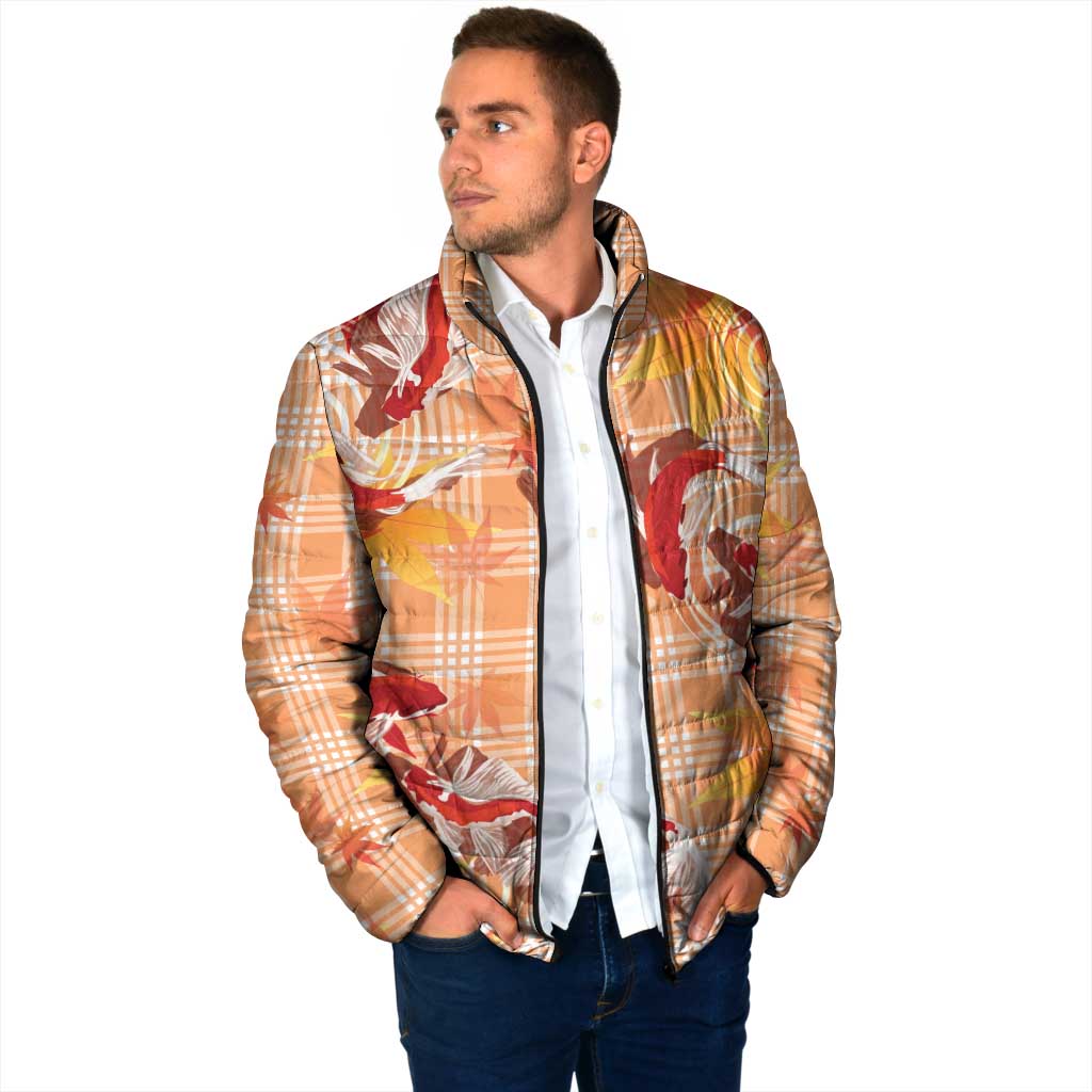 Orange Palaka Hawaii Aloha Padded Jacket Koi Pond Mix Japanese Maple - Polynesian Pride
