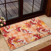 Orange Palaka Hawaii Aloha Rubber Doormat Koi Pond Mix Japanese Maple - Polynesian Pride