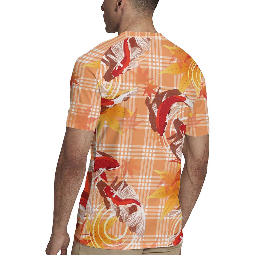 Orange Palaka Hawaii Aloha Rugby Jersey Koi Pond Mix Japanese Maple - Polynesian Pride