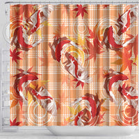Orange Palaka Hawaii Aloha Shower Curtain Koi Pond Mix Japanese Maple - Polynesian Pride