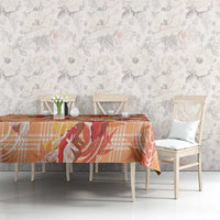 Orange Palaka Hawaii Aloha Tablecloth Koi Pond Mix Japanese Maple - Polynesian Pride