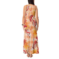 Orange Palaka Hawaii Aloha Tank Maxi Dress Koi Pond Mix Japanese Maple - Polynesian Pride