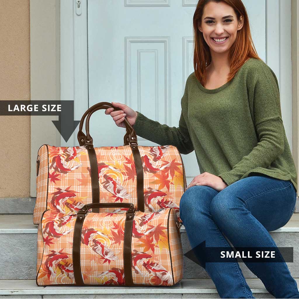Orange Palaka Hawaii Aloha Travel Bag Koi Pond Mix Japanese Maple - Polynesian Pride