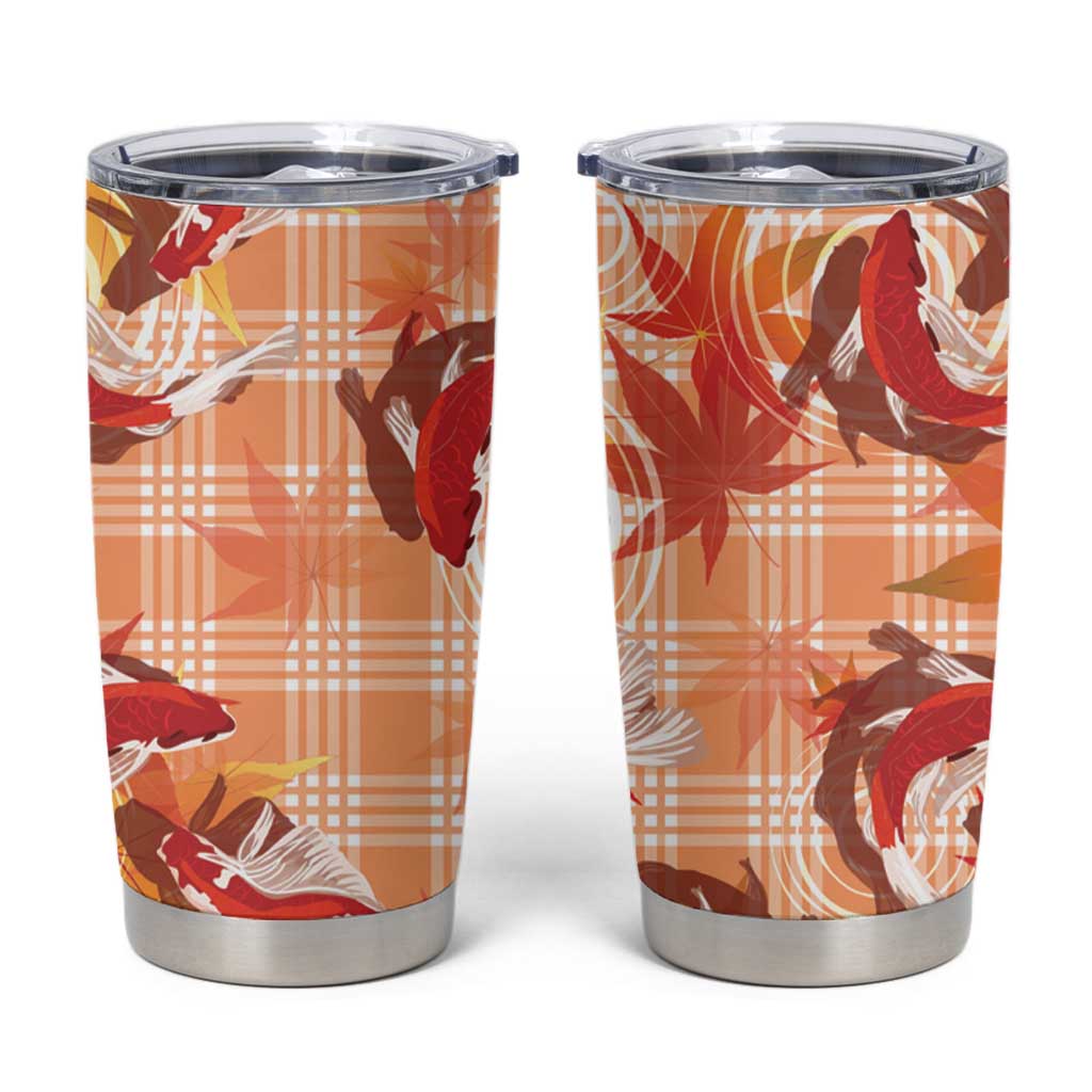Orange Palaka Hawaii Aloha Tumbler Cup Koi Pond Mix Japanese Maple - Polynesian Pride
