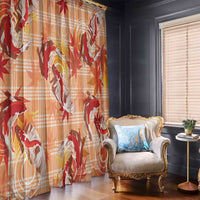 Orange Palaka Hawaii Aloha Window Curtain Koi Pond Mix Japanese Maple - Polynesian Pride