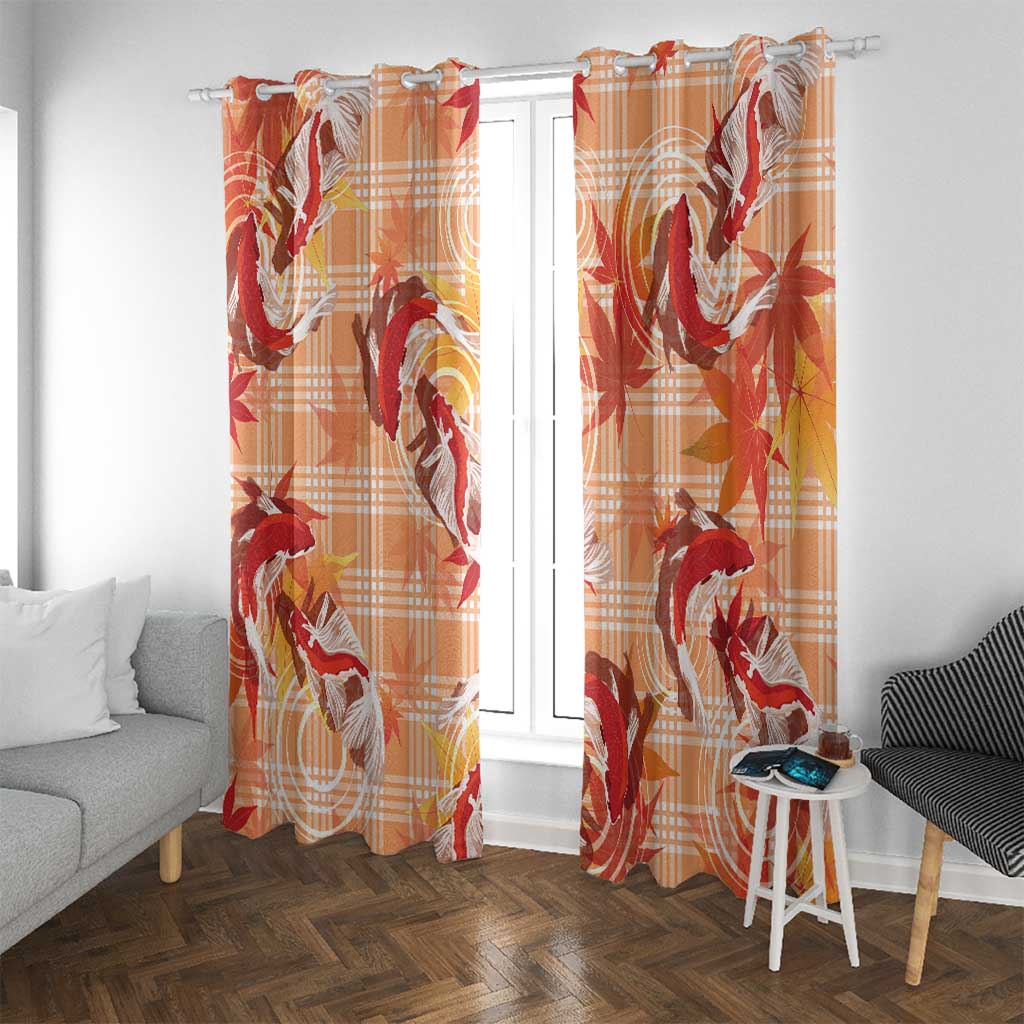 Orange Palaka Hawaii Aloha Window Curtain Koi Pond Mix Japanese Maple - Polynesian Pride