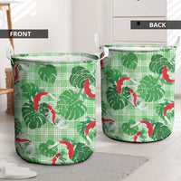 Lime Palaka Hawaii Aloha Laundry Basket Koi Pond Mix Monstera - Polynesian Pride