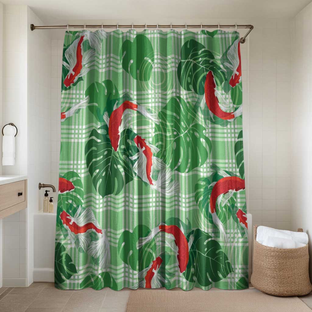 Lime Palaka Hawaii Aloha Bathroom Set Koi Pond Mix Monstera - Polynesian Pride