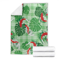 Lime Palaka Hawaii Aloha Blanket Koi Pond Mix Monstera - Polynesian Pride