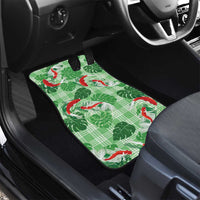 Lime Palaka Hawaii Aloha Car Mats Koi Pond Mix Monstera - Polynesian Pride