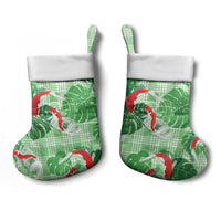 Lime Palaka Hawaii Aloha Christmas Stocking Koi Pond Mix Monstera - Polynesian Pride