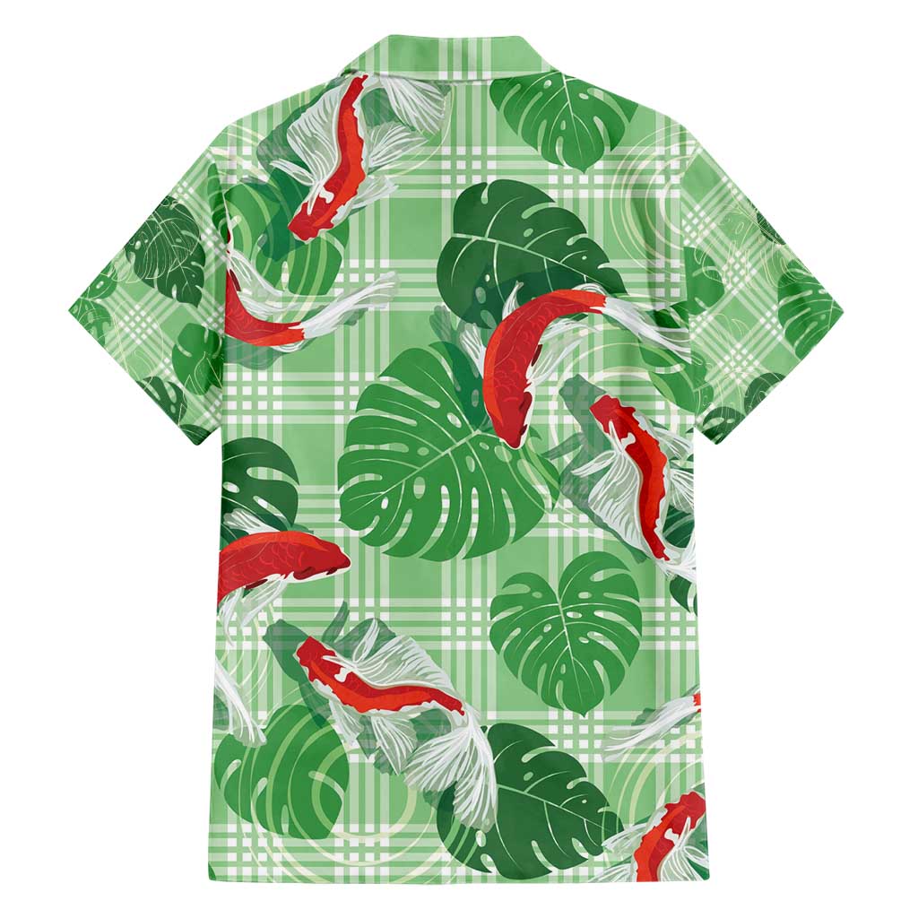 Lime Palaka Hawaii Aloha Hawaiian Shirt Koi Pond Mix Monstera - Polynesian Pride