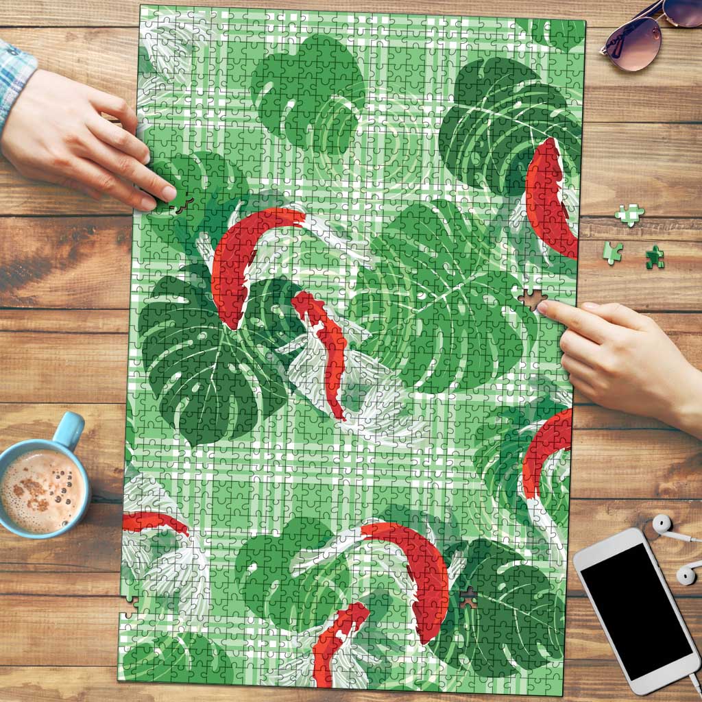 Lime Palaka Hawaii Aloha Puzzle Koi Pond Mix Monstera - Polynesian Pride