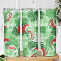 Lime Palaka Hawaii Aloha Skinny Tumbler Koi Pond Mix Monstera - Polynesian Pride