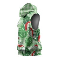 Lime Palaka Hawaii Aloha Sleeveless Hoodie Koi Pond Mix Monstera - Polynesian Pride
