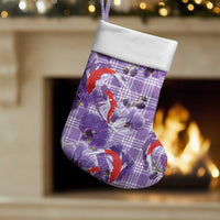 Lavender Palaka Hawaii Aloha Christmas Stocking Koi Pond Mix Orchids - Polynesian Pride