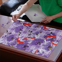 Lavender Palaka Hawaii Aloha Puzzle Koi Pond Mix Orchids - Polynesian Pride