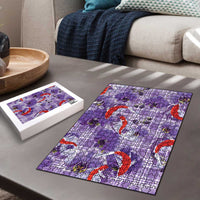 Lavender Palaka Hawaii Aloha Puzzle Koi Pond Mix Orchids - Polynesian Pride
