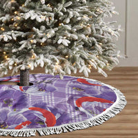 Lavender Palaka Hawaii Aloha Tree Skirt Koi Pond Mix Orchids - Polynesian Pride