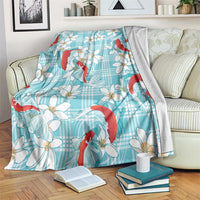 Turquoise Palaka Hawaii Aloha Blanket Koi Pond Mix Plumeria - Polynesian Pride