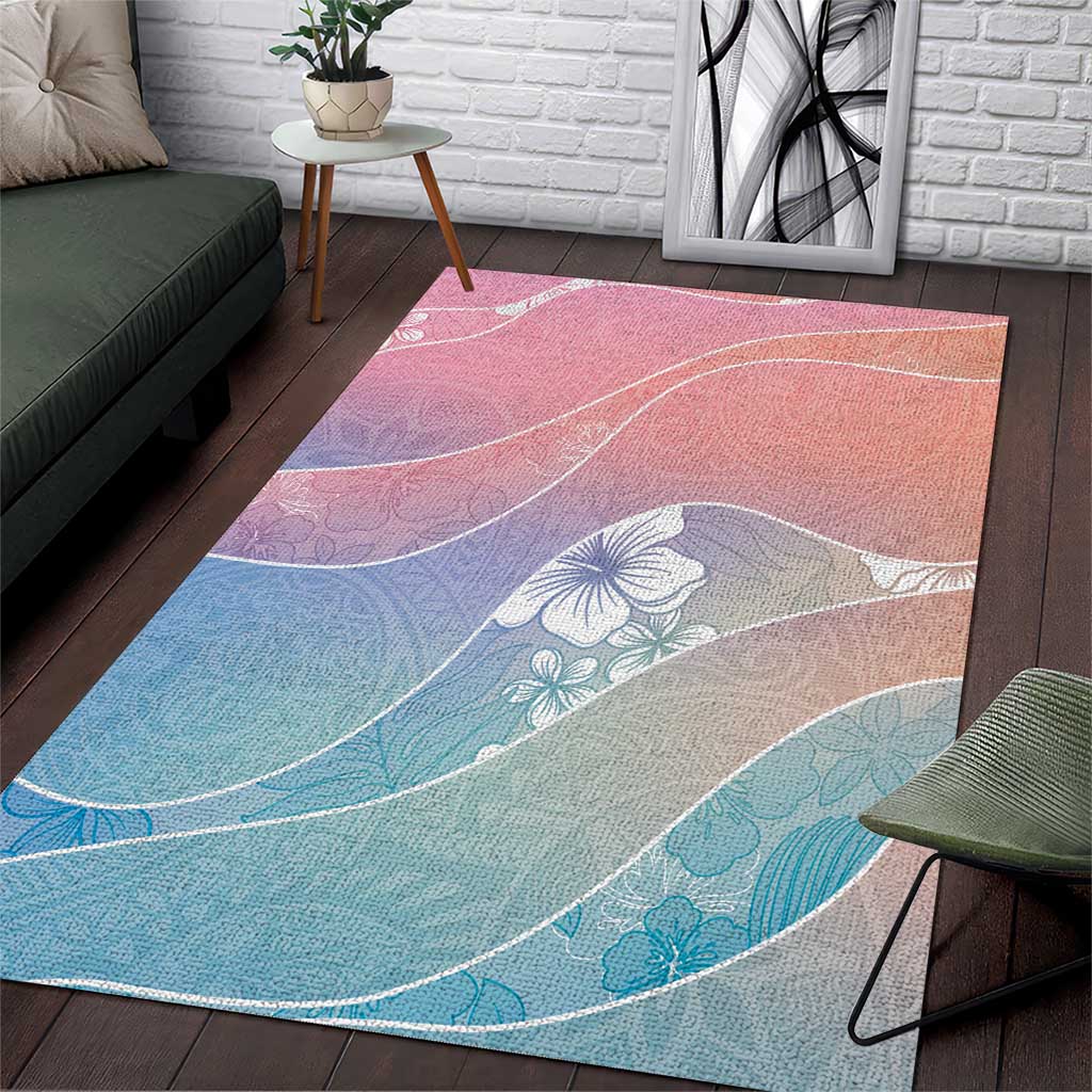 Aloha Hawaii Floral Tapa Area Rug Patchwork Pastel Candy - Polynesian Pride