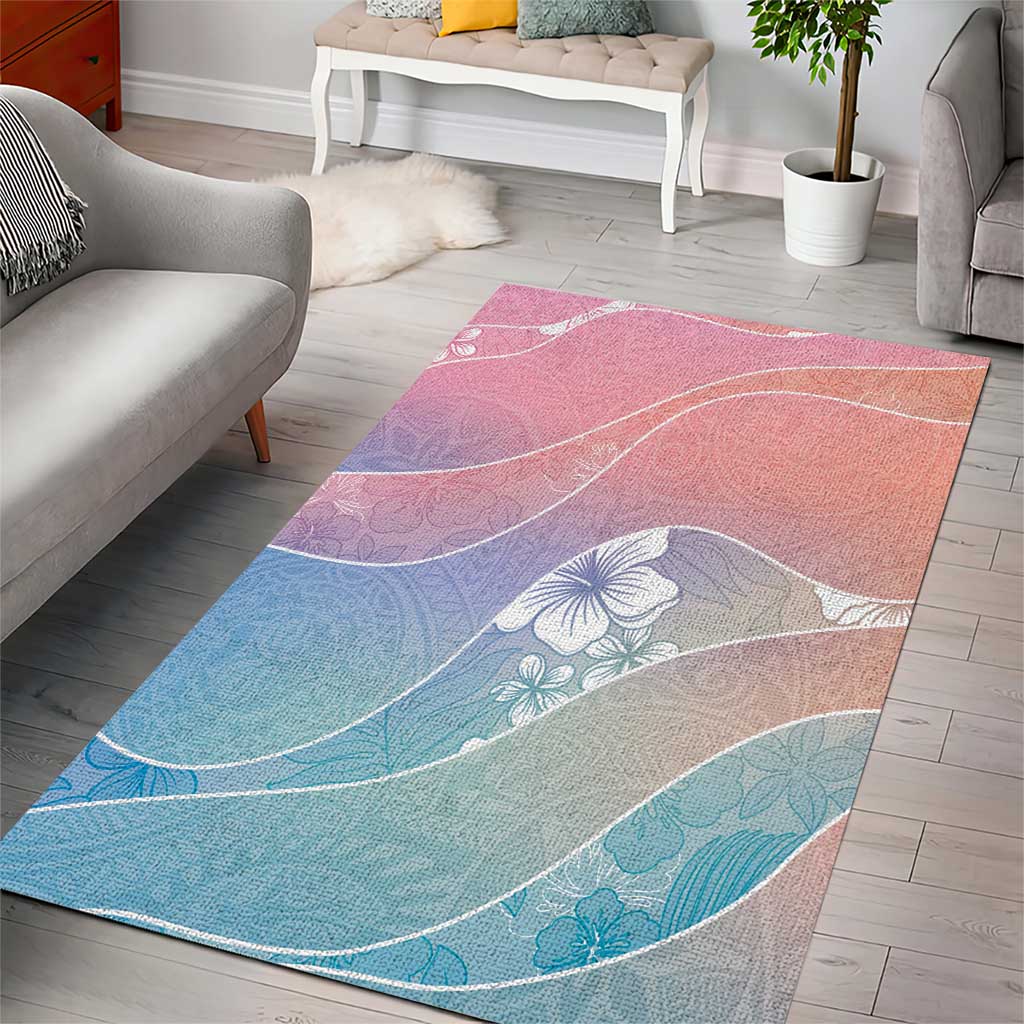 Aloha Hawaii Floral Tapa Area Rug Patchwork Pastel Candy - Polynesian Pride
