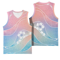 Aloha Hawaii Floral Tapa Basketball Jersey Patchwork Pastel Candy - Polynesian Pride