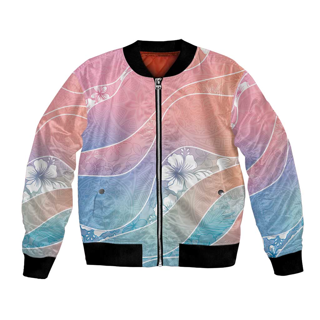 Aloha Hawaii Floral Tapa Bomber Jacket Patchwork Pastel Candy - Polynesian Pride