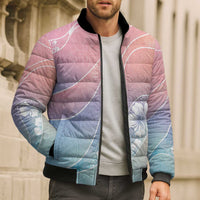 Aloha Hawaii Floral Tapa Bomber Puffer Jacket Patchwork Pastel Candy - Polynesian Pride